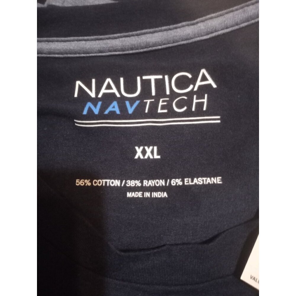 NWT Nautica Men's NAVTECH Blue Striped T-Shirt LS Crew Tee T-Shirt 2XL New - Picture 9 of 13